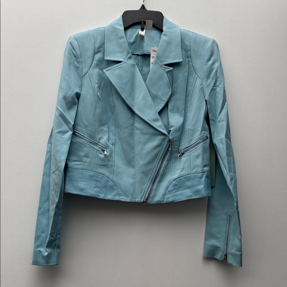 Forever 21 Exclusive Design Blue Moto Zip Jacket